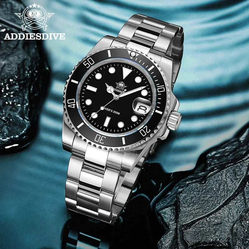 ADDIESDIVE Elite Steel — Reloj de Cuarzo para Hombre con Diseño Deportivo y Elegante